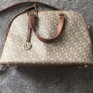 SOLD DKNY Signature PVC bowler bag